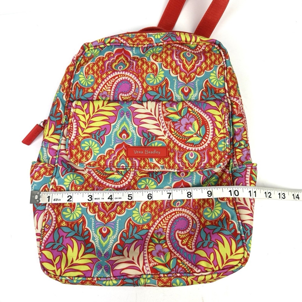 Vera Bradley Paisley In Paradise Lighten Up Backpack Canvas Boho Colorful Spring - Picture 7 of 9